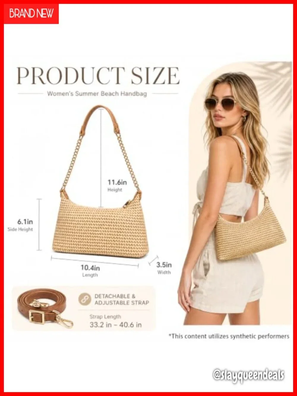 Straw Woven Boho Hobo Bag Adjustable Crossbody